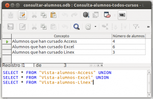 Cuántos alumnos han cursado cualquier curso